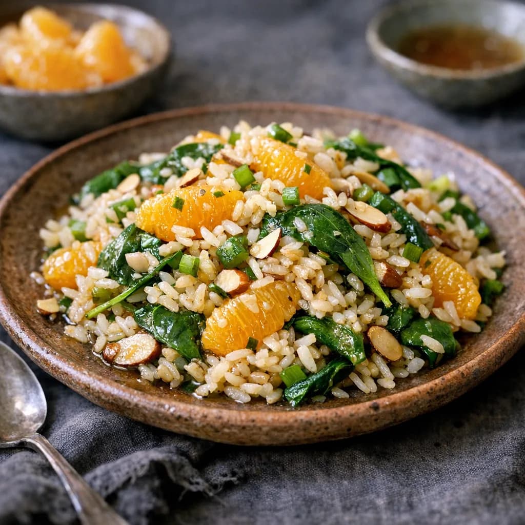 Mandarin Orange and Almond Rice Salad recipe