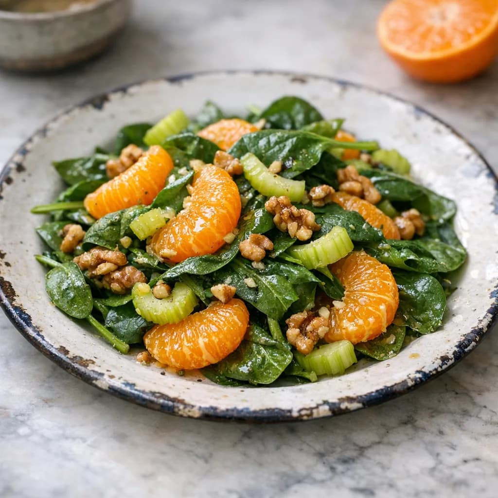 Mandarin Orange and Spinach Vegan Salad recipe