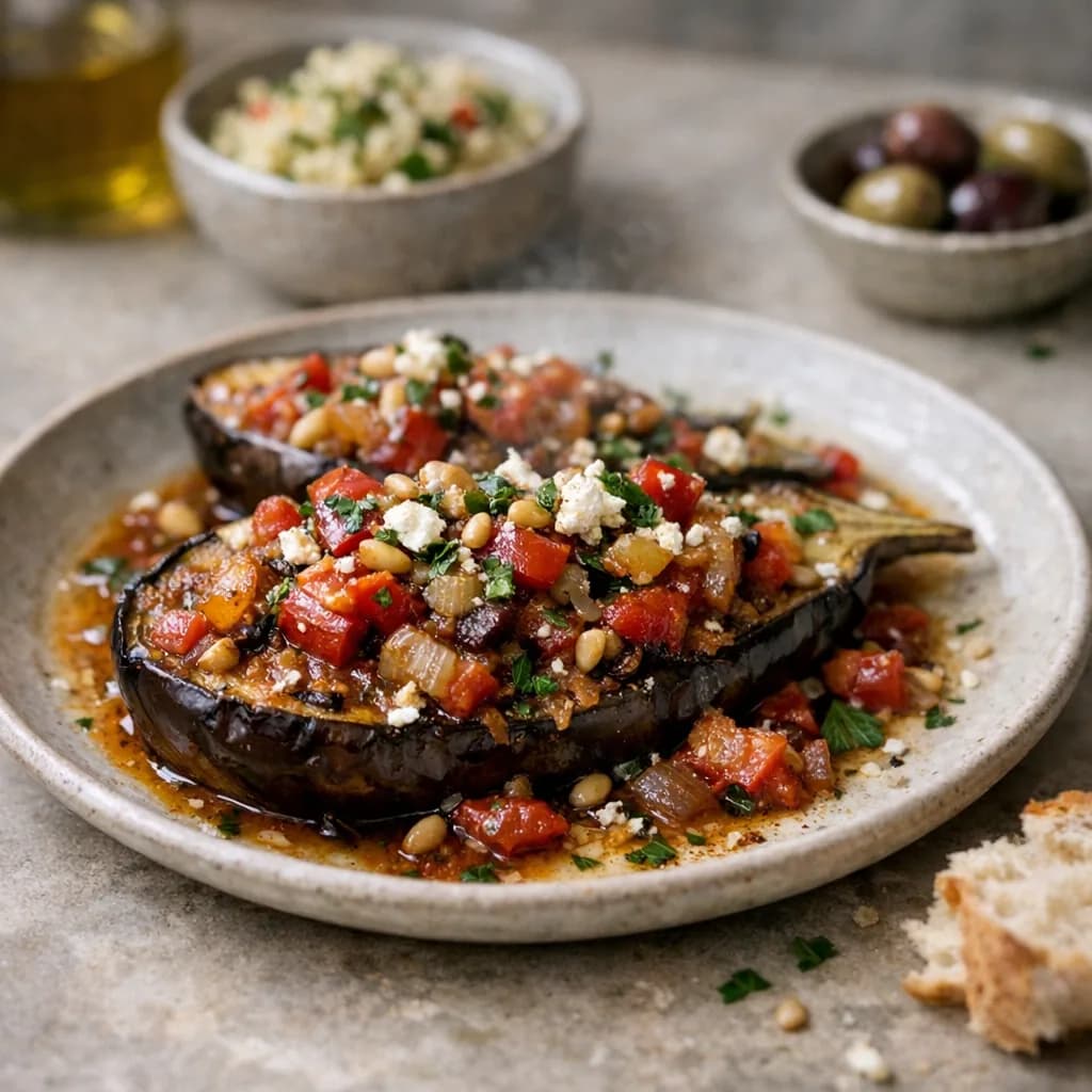 Mediterranean Baked Eggplant Dinner recipe