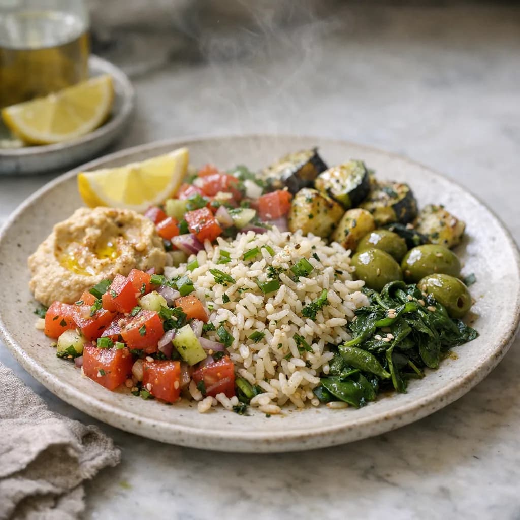 Mediterranean Prawn and Rice Bowl recipe