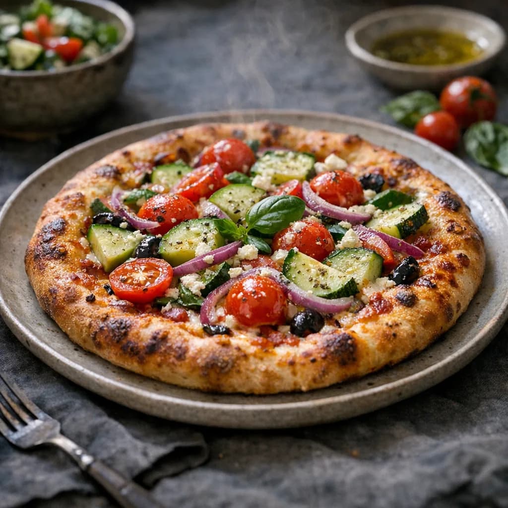Mediterranean Veggie Pizza Dinner recipe