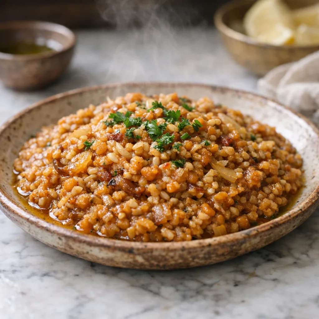 Middle Eastern Lentil and Rice Stew recipe