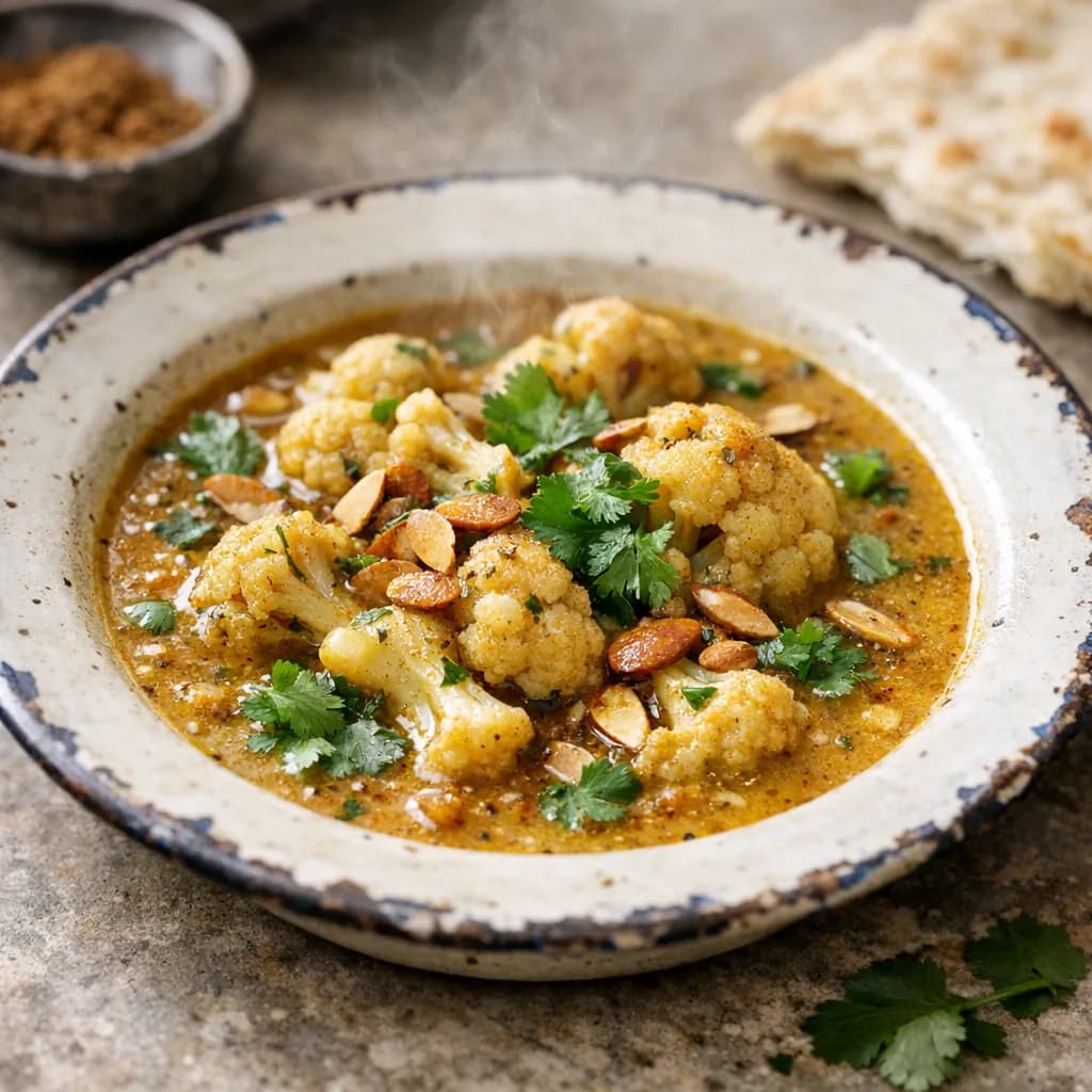 Moroccan Cauliflower and Spiced Almond Soup recipe