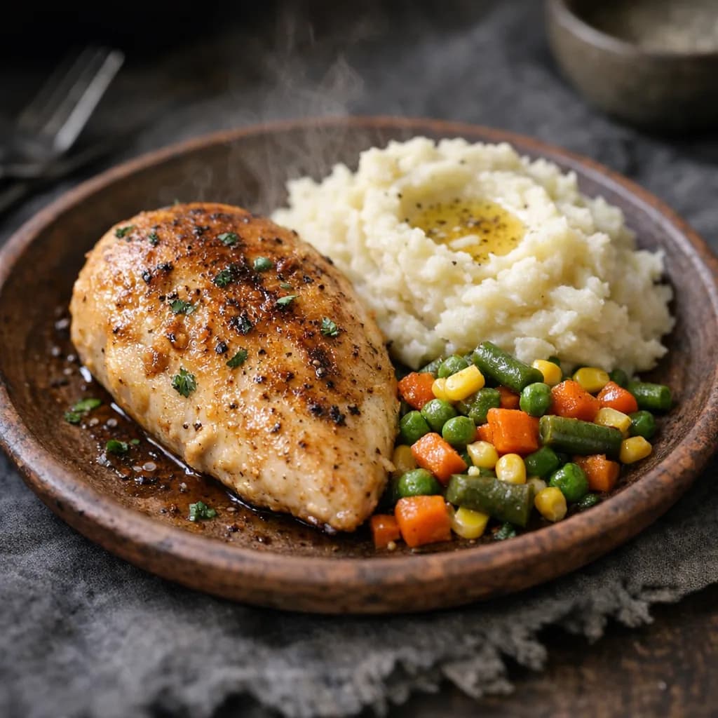 Oven-Baked Chicken with Mashed Potatoes recipe