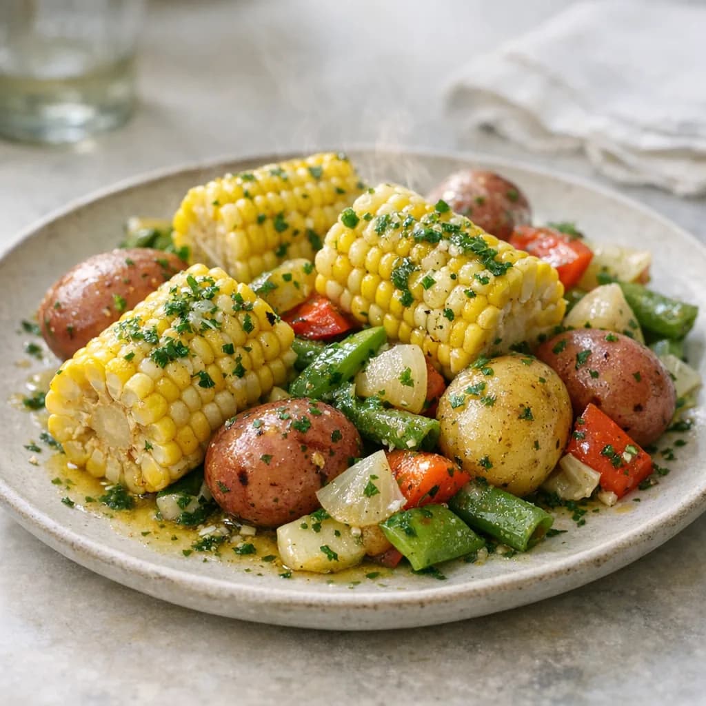Pescatarian Corn Boil with Herb Butter recipe