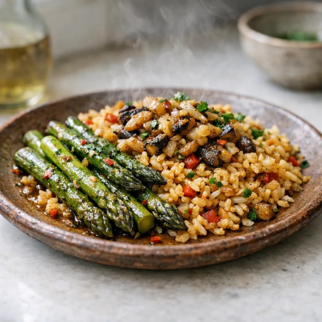 Pescatarian Garlic Prawn and Mackerel Supper recipe