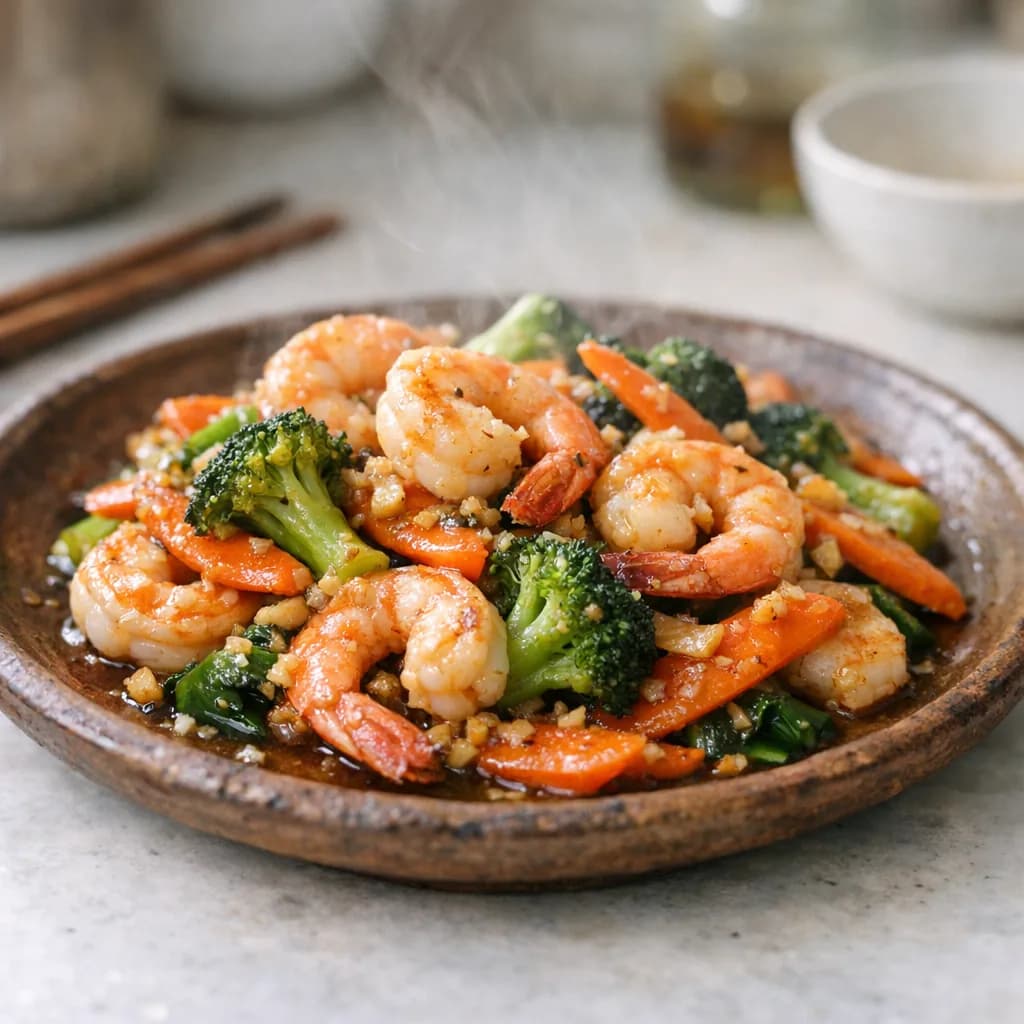 Pescatarian Ginger-Garlic Seafood Stir-Fry recipe