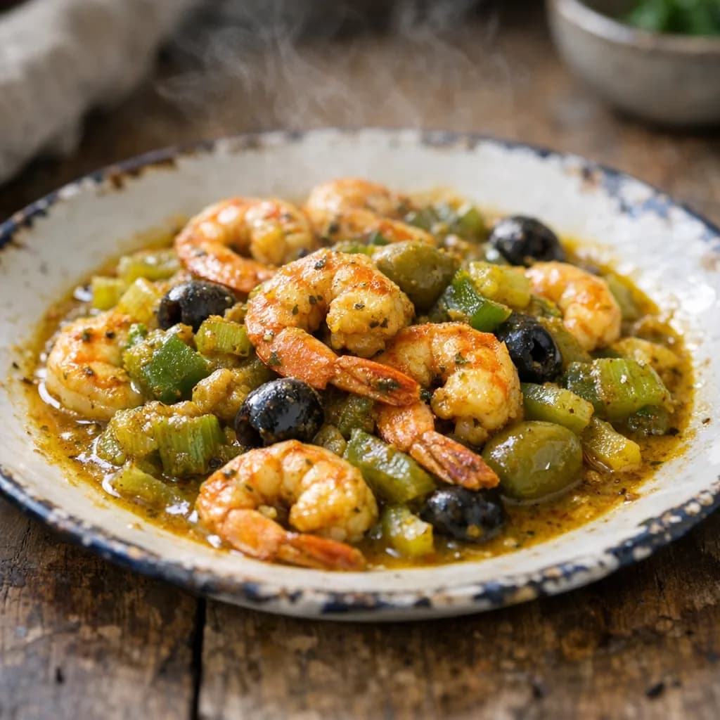 Pescatarian Shrimp and Olive Curry recipe