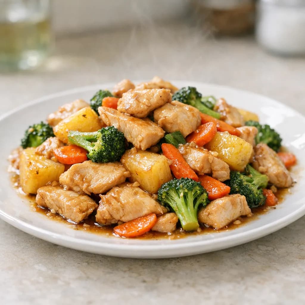 Pineapple Chicken Stir-Fry with Vegetables recipe