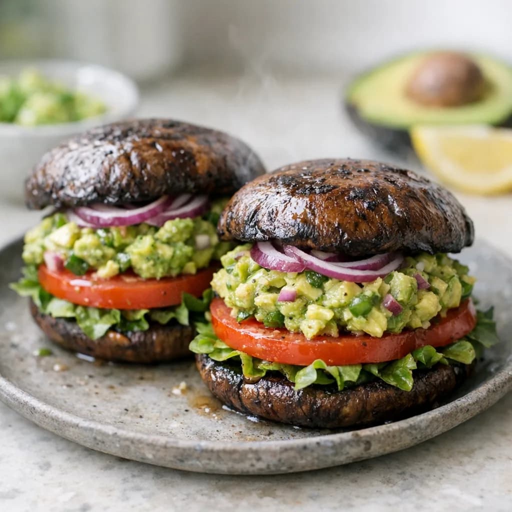 Portobello Mushroom Avocado Burgers recipe