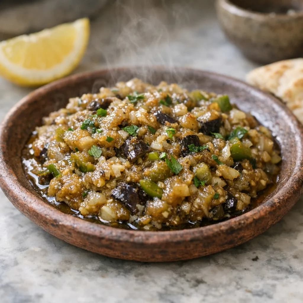 Roasted Eggplant Spread with Lemon recipe