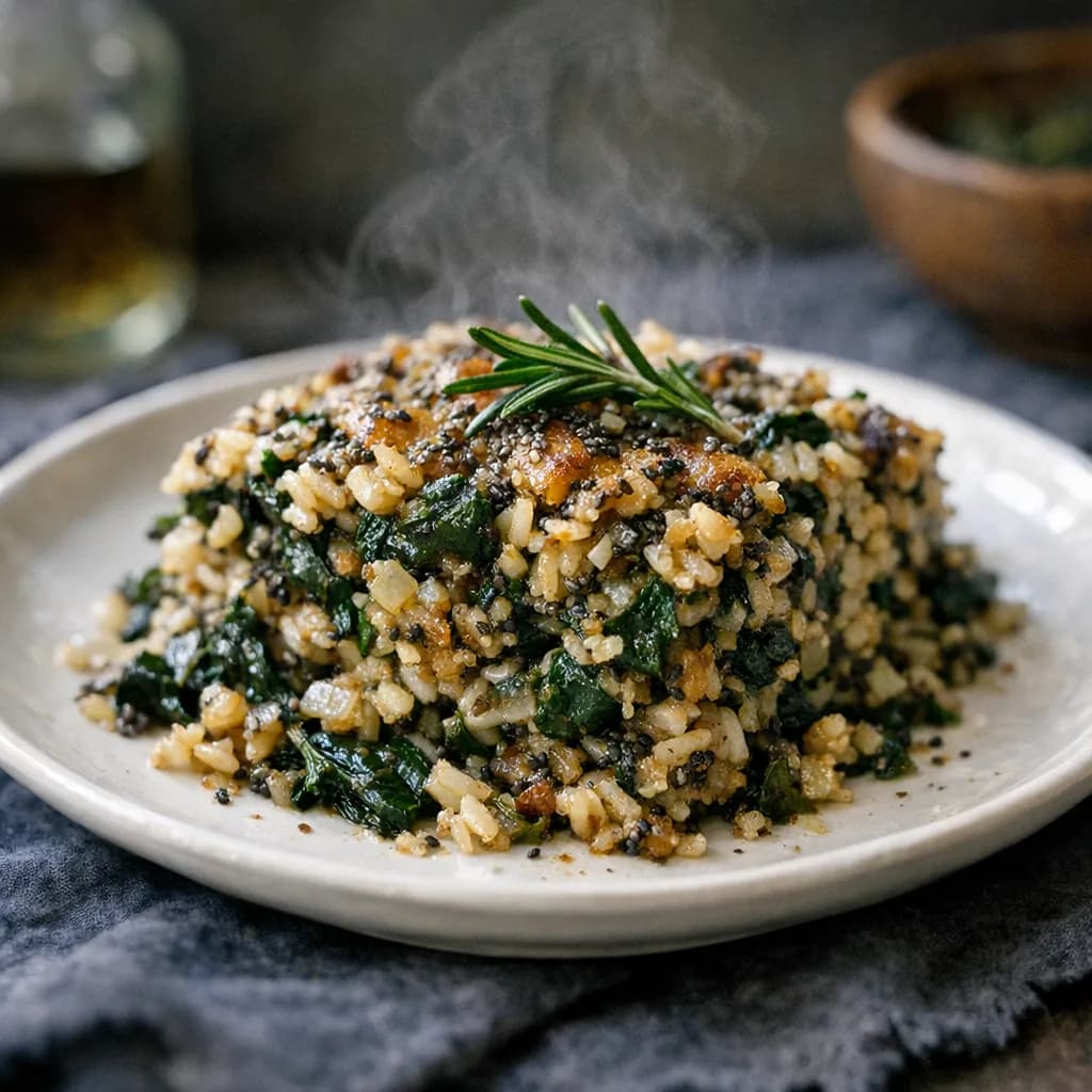 Rosemary Spinach and Rice Bake recipe