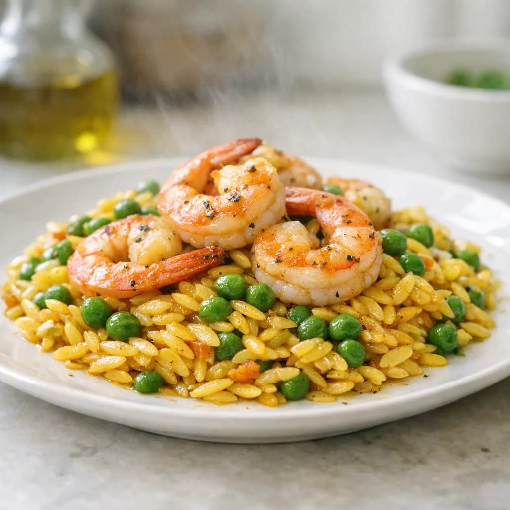 Saffron Orzo With Seitan recipe