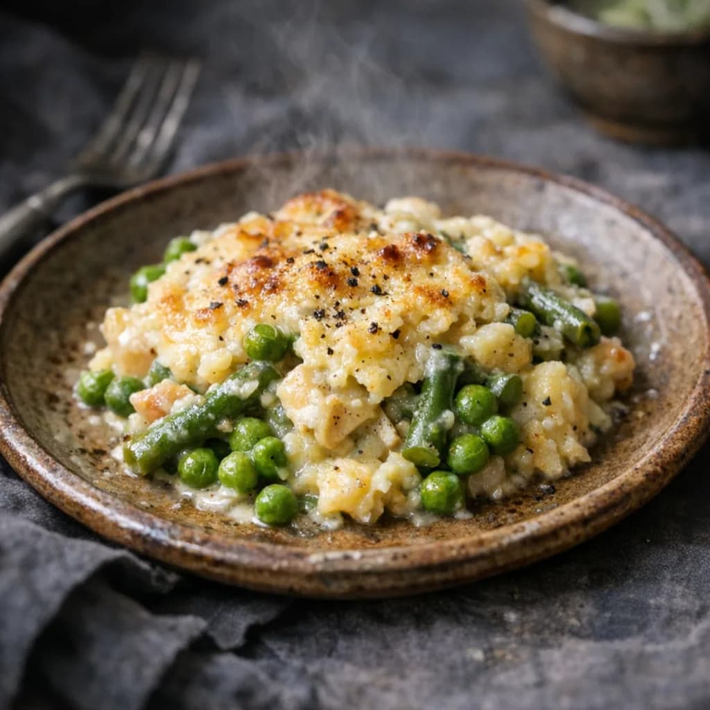 Salmon and Pea Dinner Bake recipe