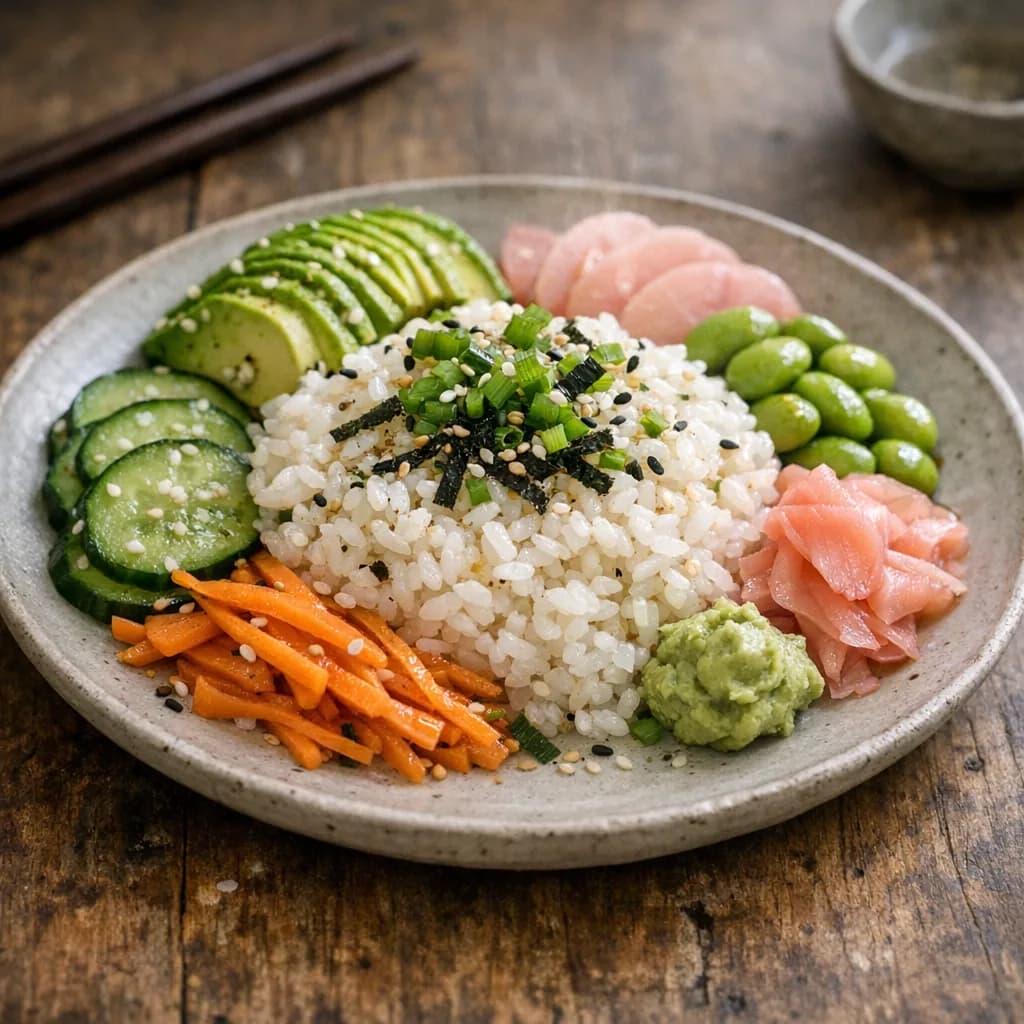Salmon and Prawn Sushi Bowl recipe
