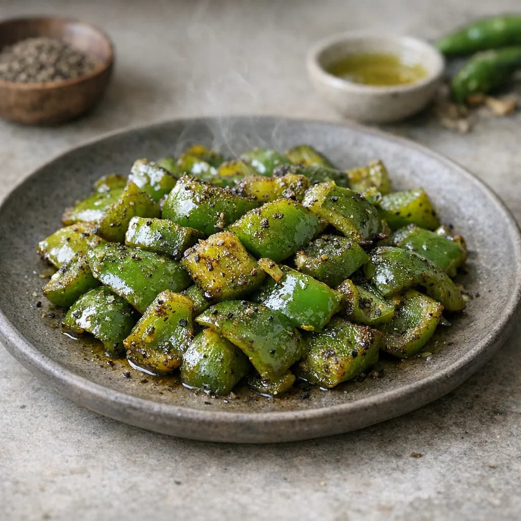 Sauteed Bell Peppers with Jain Seasoning recipe