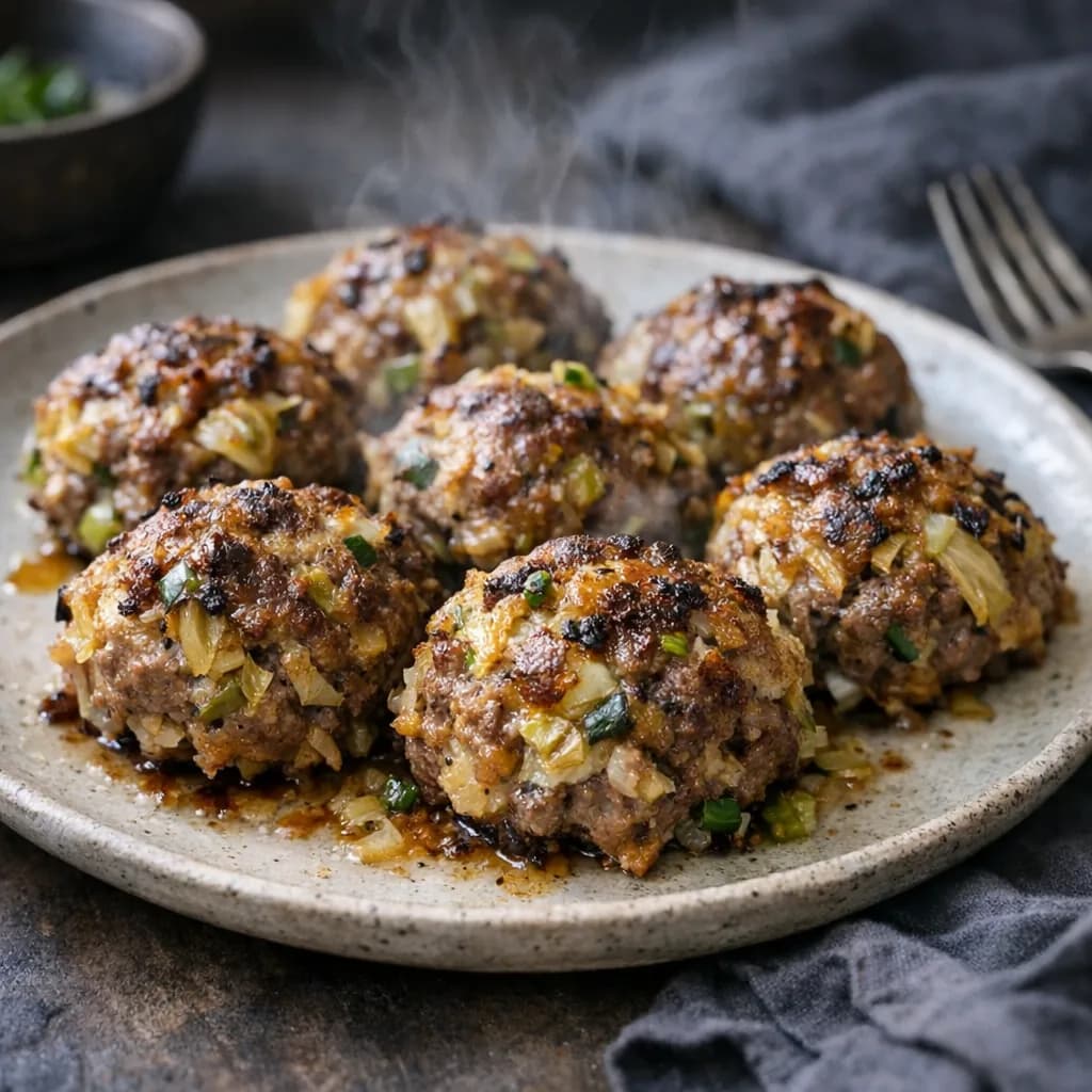 Savory Baked Cabbage and Chicken Meatballs recipe
