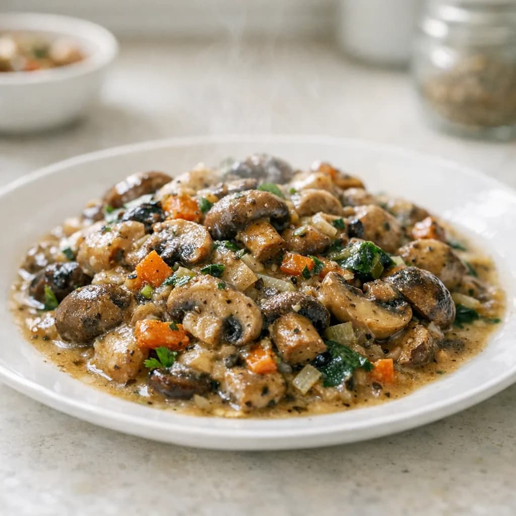 Savory Baked Mushroom Stew recipe