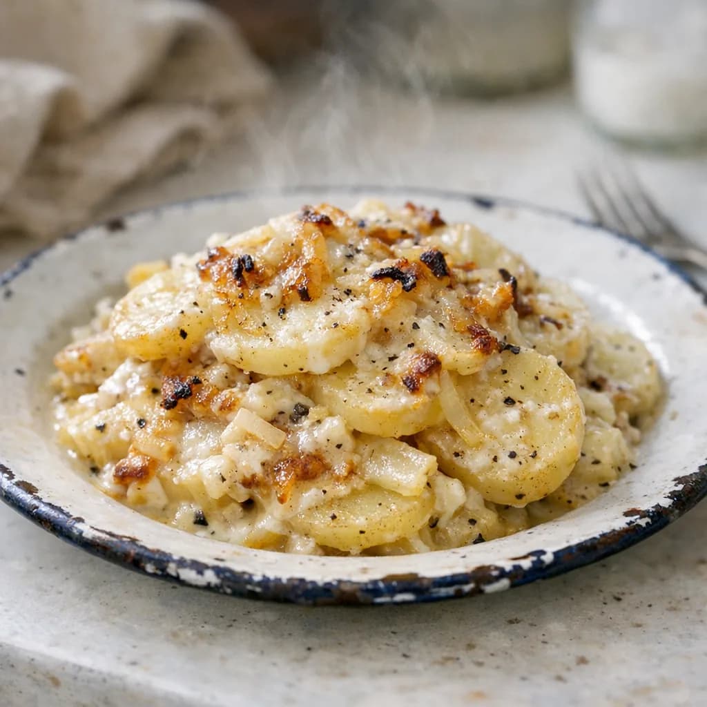 Savory Baked Pork Chops with Creamy Potatoes recipe