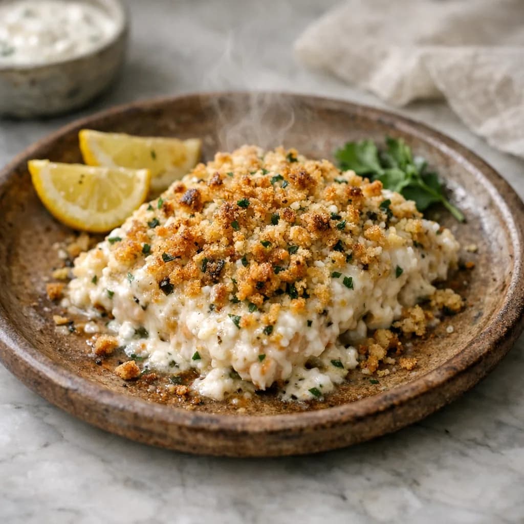 Savory Baked Salmon with Creamy Crumbs recipe