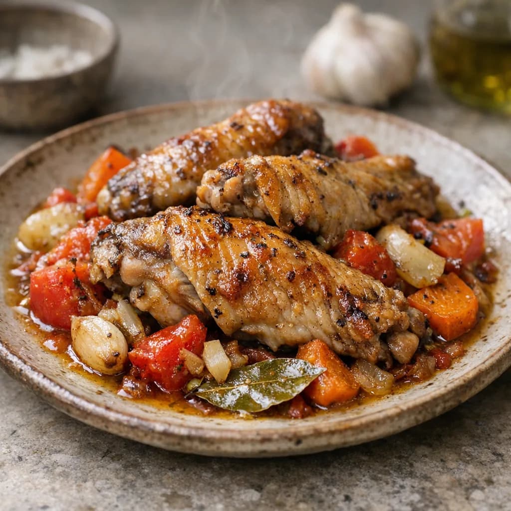 Savory Baked Potatoes and Vegetables recipe