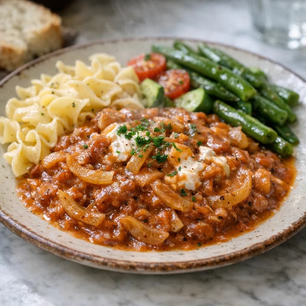 Savory Beef Stroganoff Dinner recipe