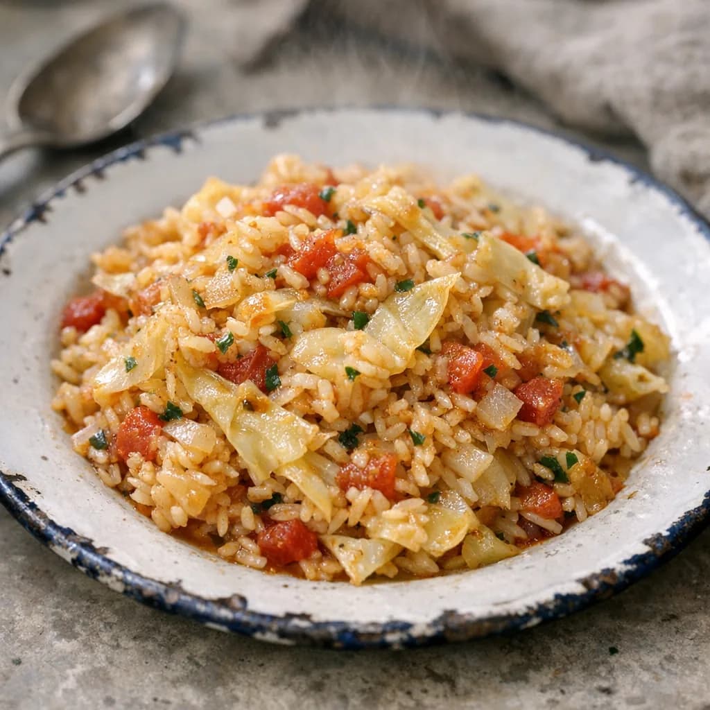 Savory Cabbage and Rice Skillet recipe