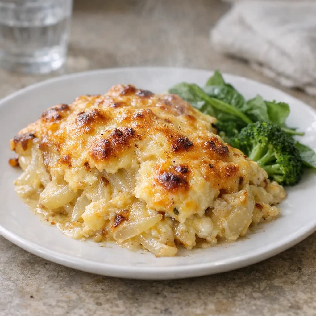 Savory Cheese and Onion Dinner Bake recipe
