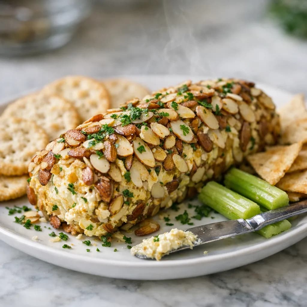 Savory Chicken Almond Log recipe