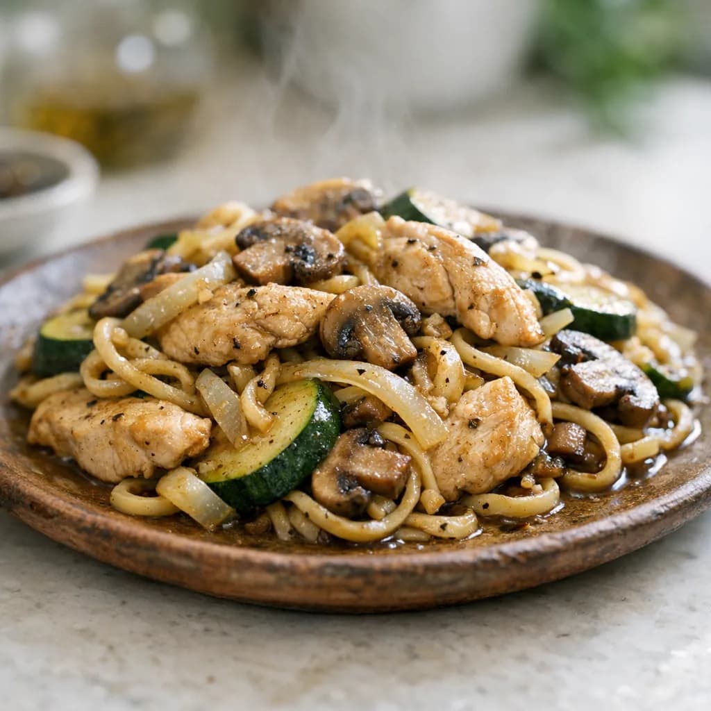 Savory Chicken and Mushroom Noodle Dinner recipe