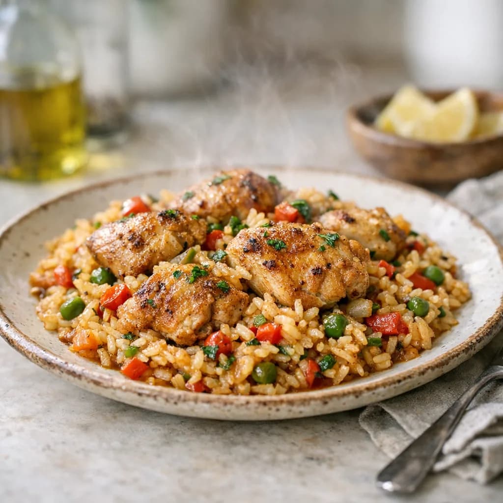 Savory Chicken and Rice Skillet recipe