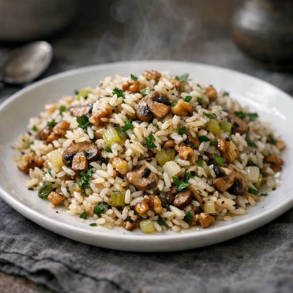 Savory Herb and Nut Rice recipe