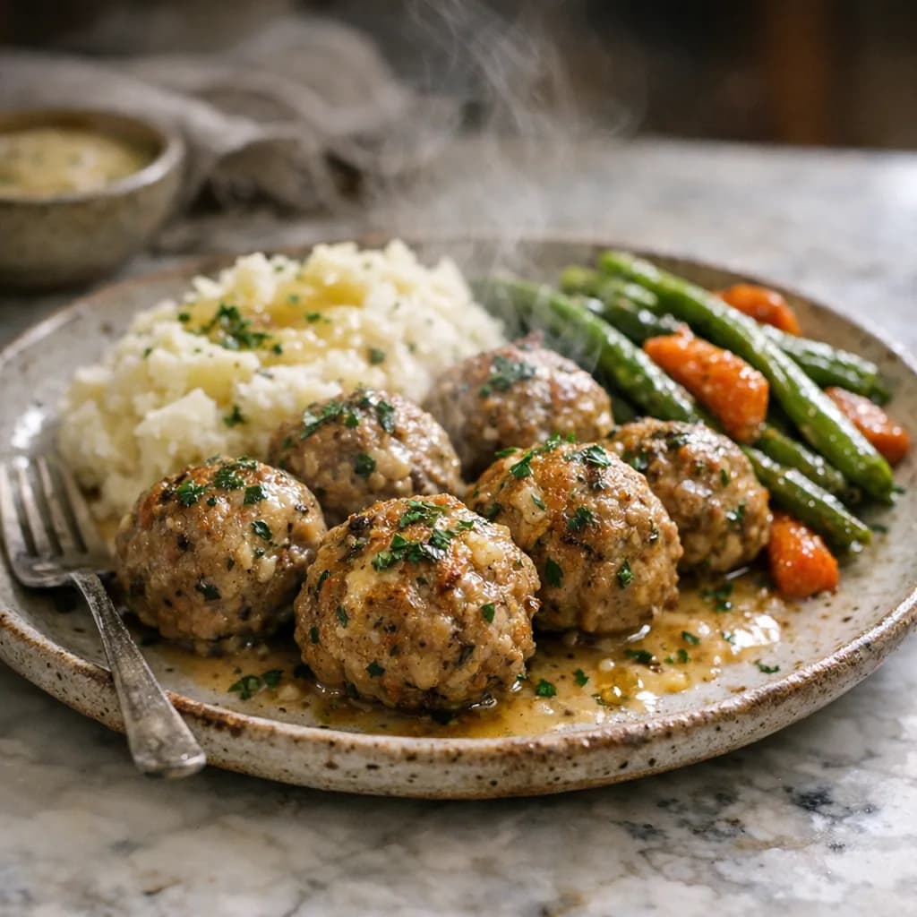 Savory Herb Meatball Dinner recipe