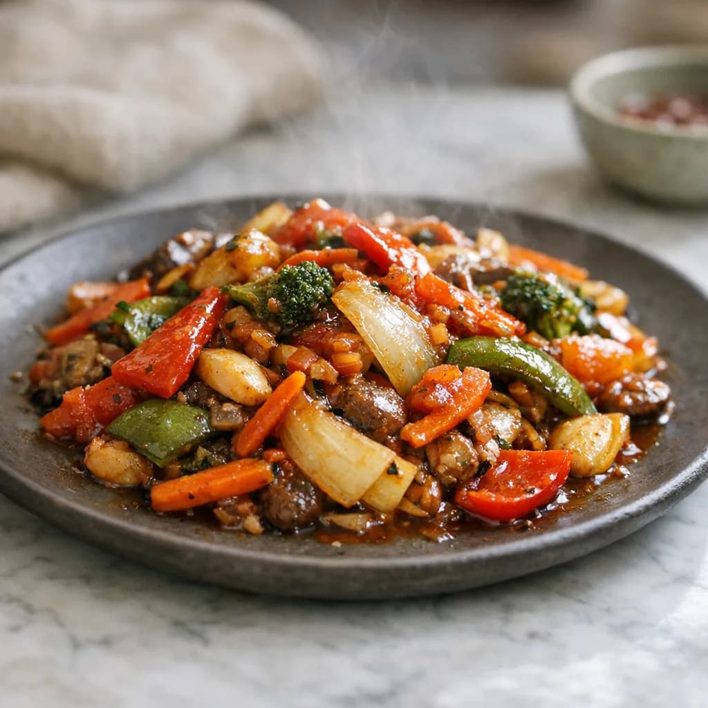 Savory Kosher Lamb Stir-Fry recipe