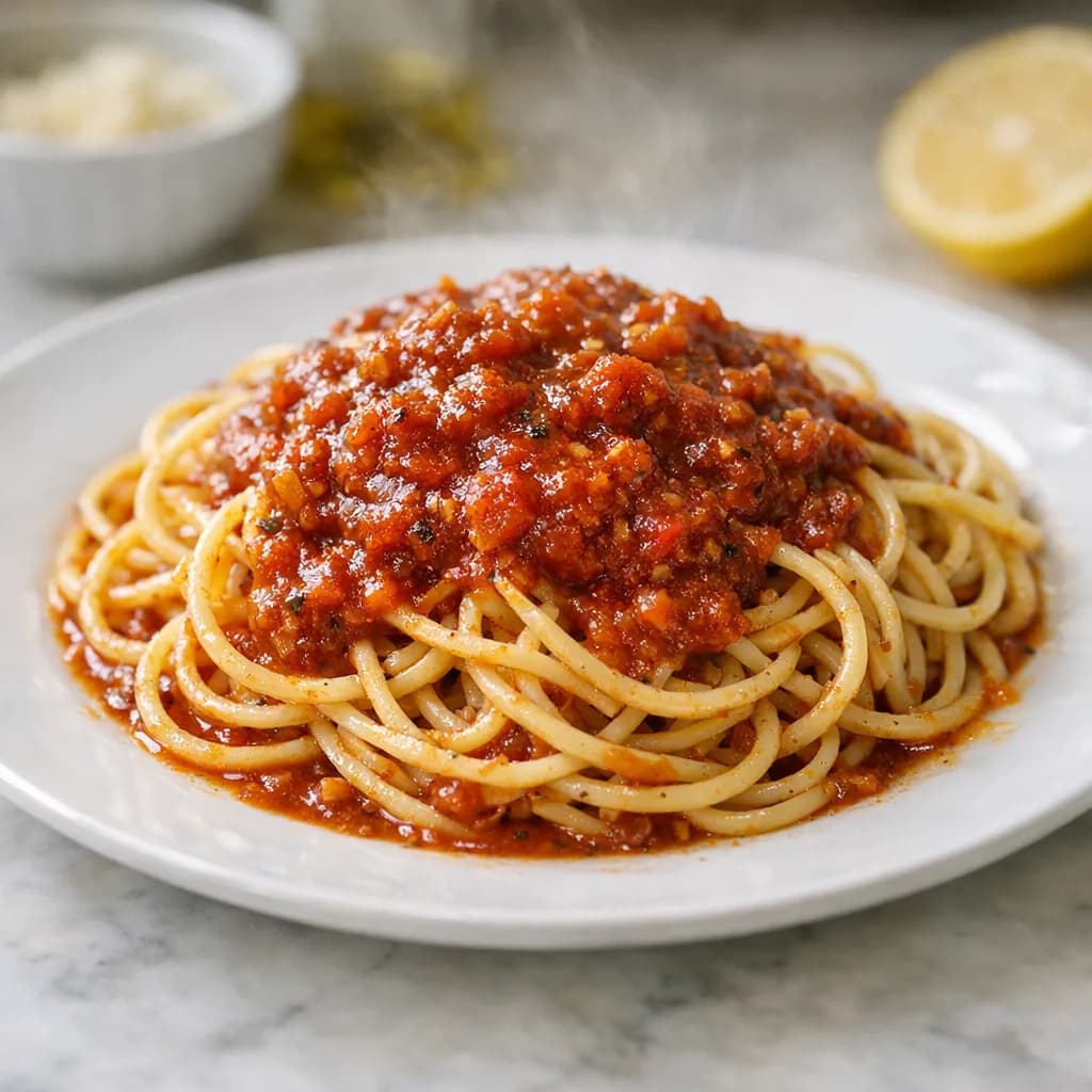 Savory Kosher Meat Sauce with Spaghetti recipe