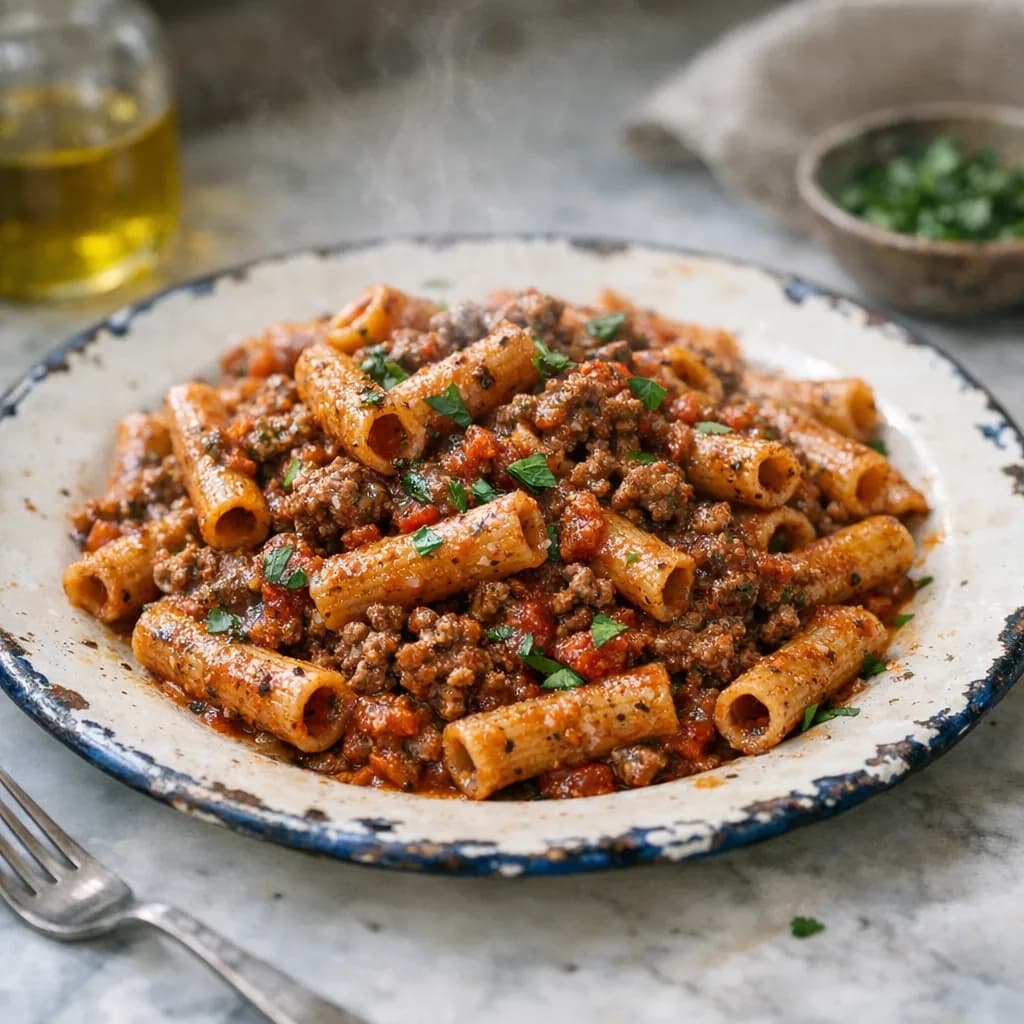 Savory Skillet Pasta with Beef recipe
