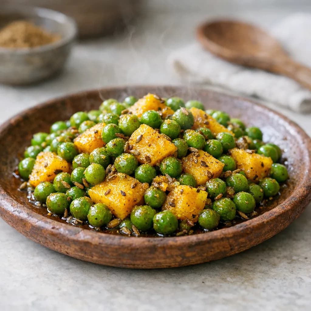 Savory Spiced Peas with Mango recipe