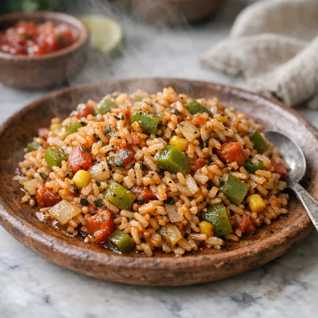 Savory Stuffed Pepper Rice Skillet recipe