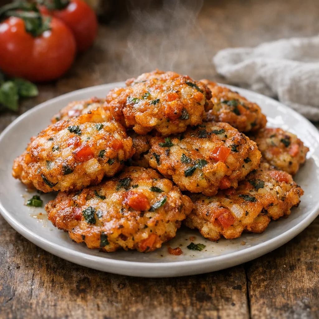 Savory Tomato Basil Fritters recipe