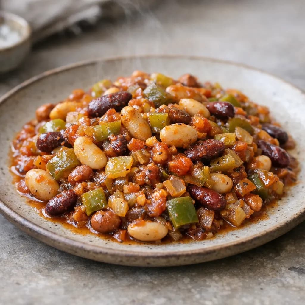 Savory Vegetarian Bean Bake recipe