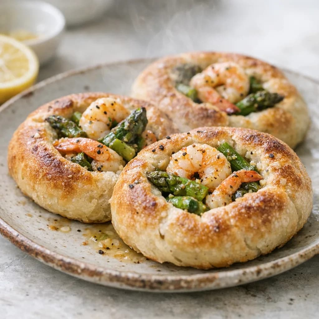 Seafood and Asparagus Bread Rings recipe