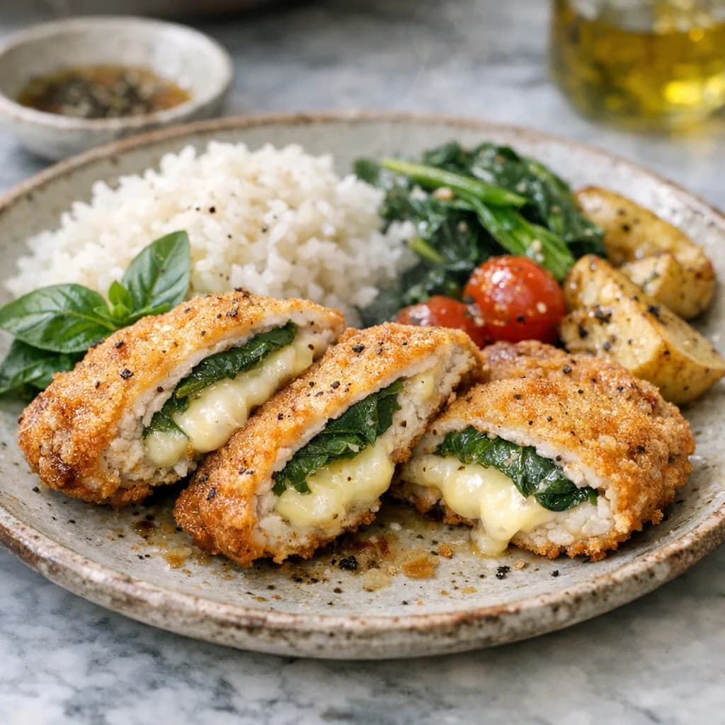 Shiso Leaf Cheese Stuffed Chicken Dinner recipe