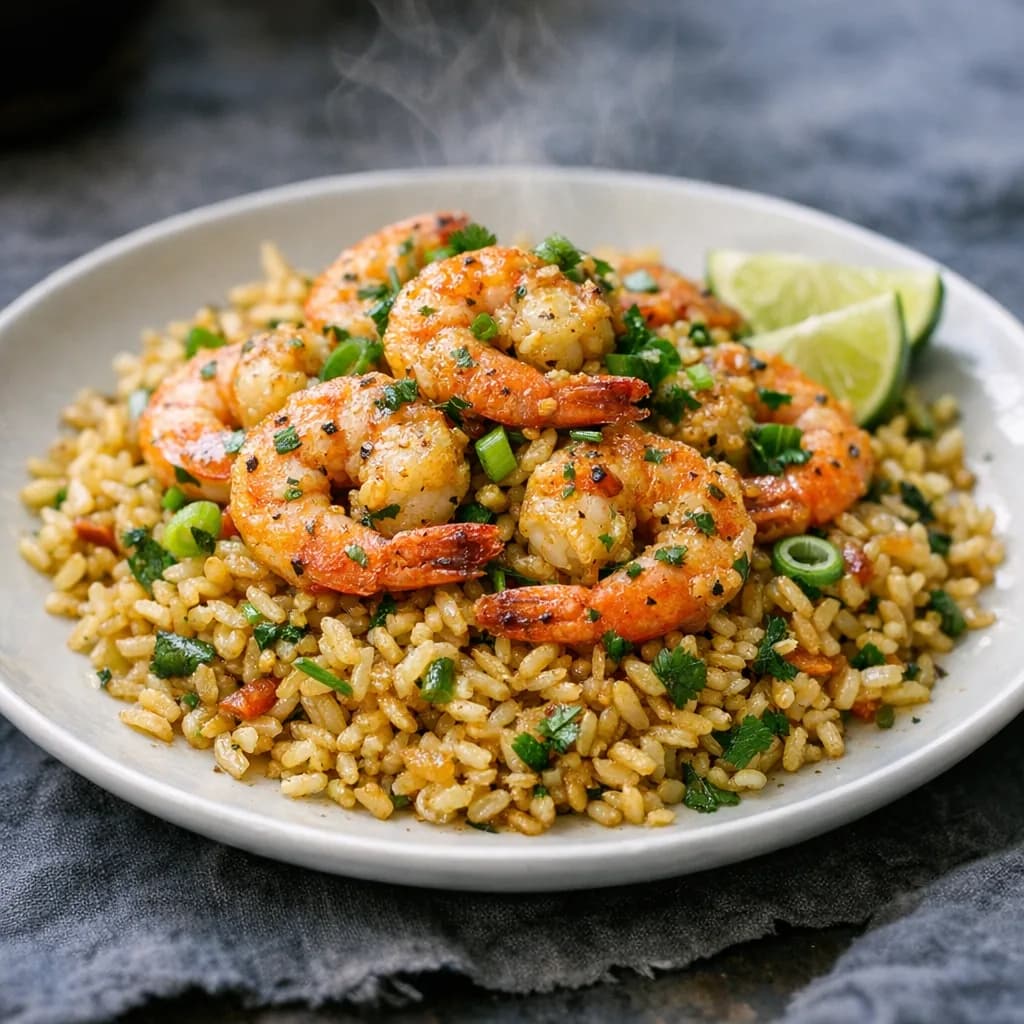 Shrimp and Turmeric Rice Bowl recipe