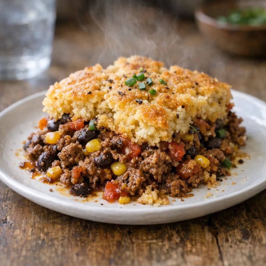 Southwest Beef and Cornbread Bake recipe