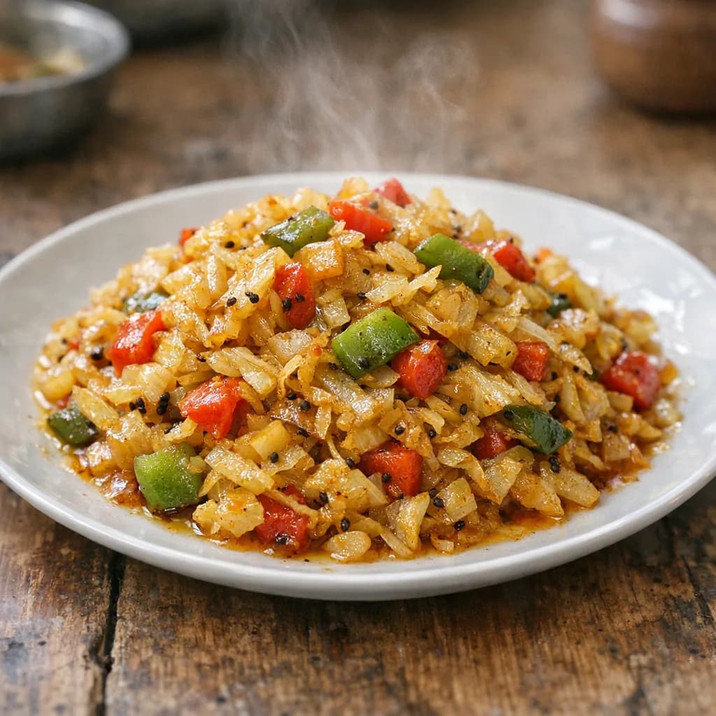 Spiced Cabbage and Bell Pepper Relish recipe