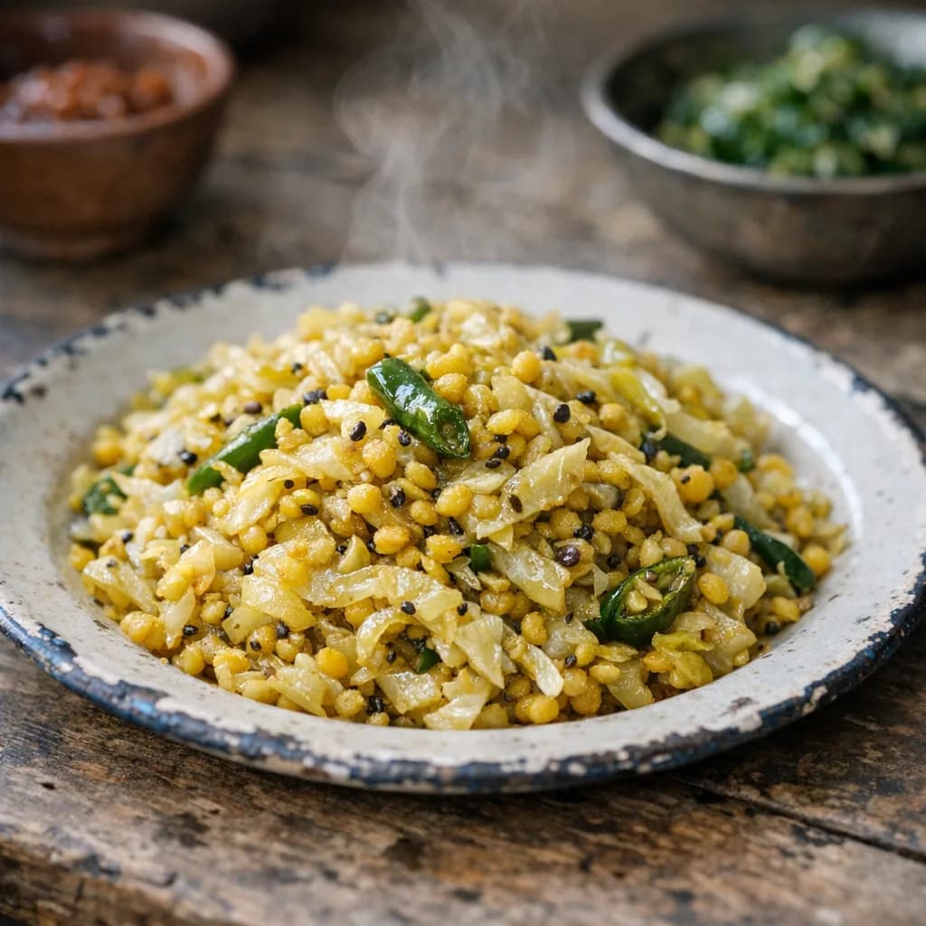 Spiced Cabbage and Lentil Stir-Fry recipe