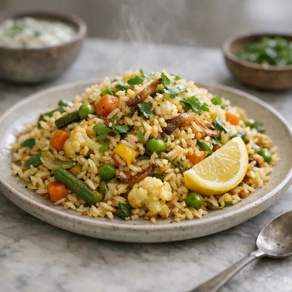 Spiced Coconut Vegetable Pilaf recipe