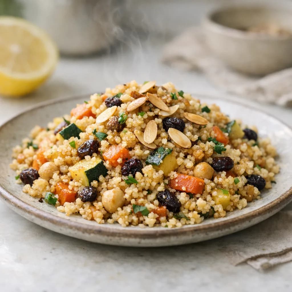Spiced Couscous with Vegetables and Almonds recipe