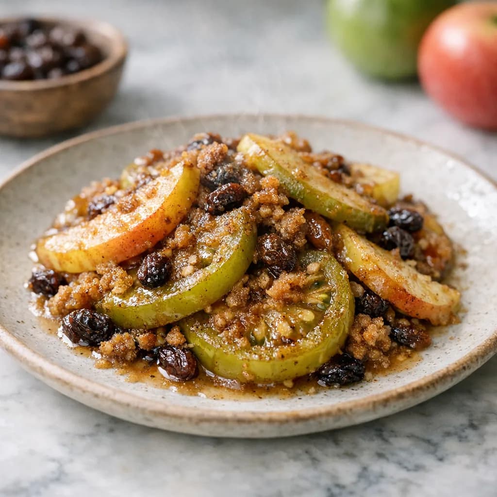 Spiced Green Tomato and Apple Bake recipe