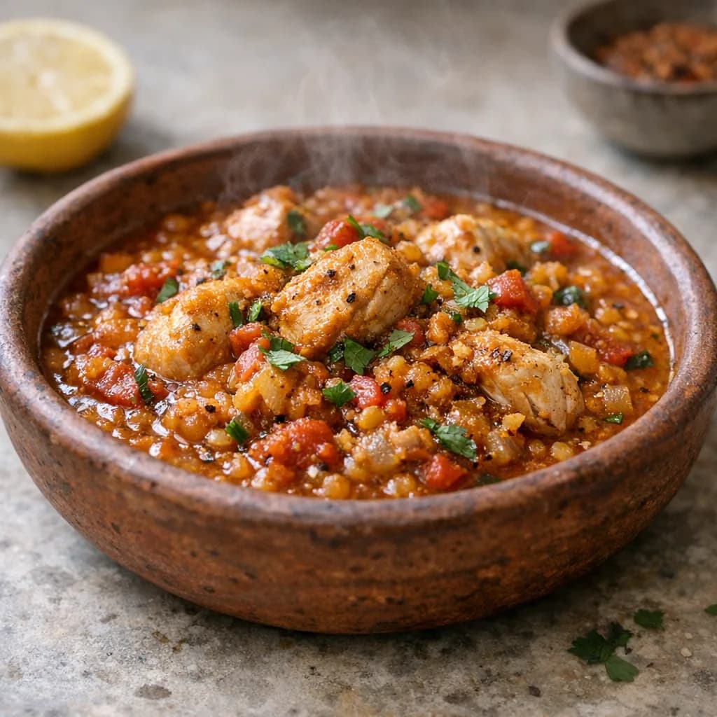 Spiced Red Lentil and Chicken Stew recipe